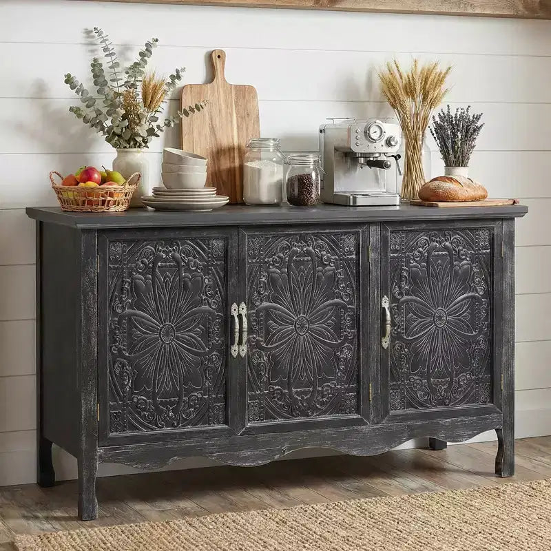 3-Door Accent Cabinet with Adjustable Shelves