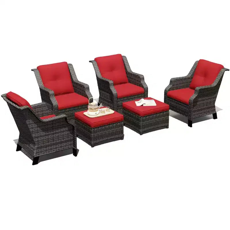 Set modulare di 4 sedie con 2 pouf UPTIOT
