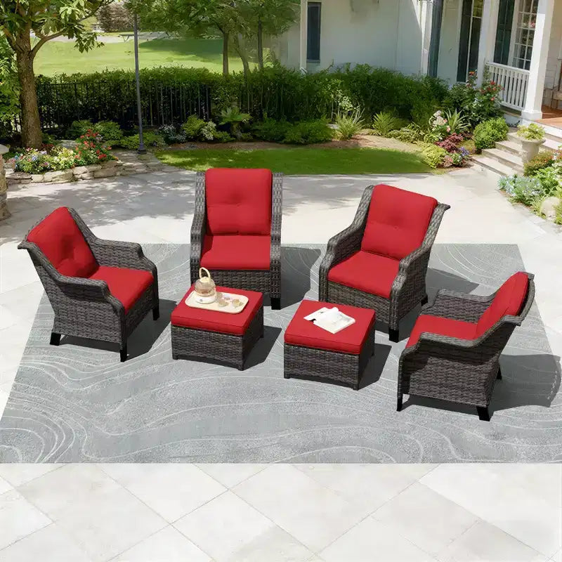 Set modulare di 4 sedie con 2 pouf UPTIOT