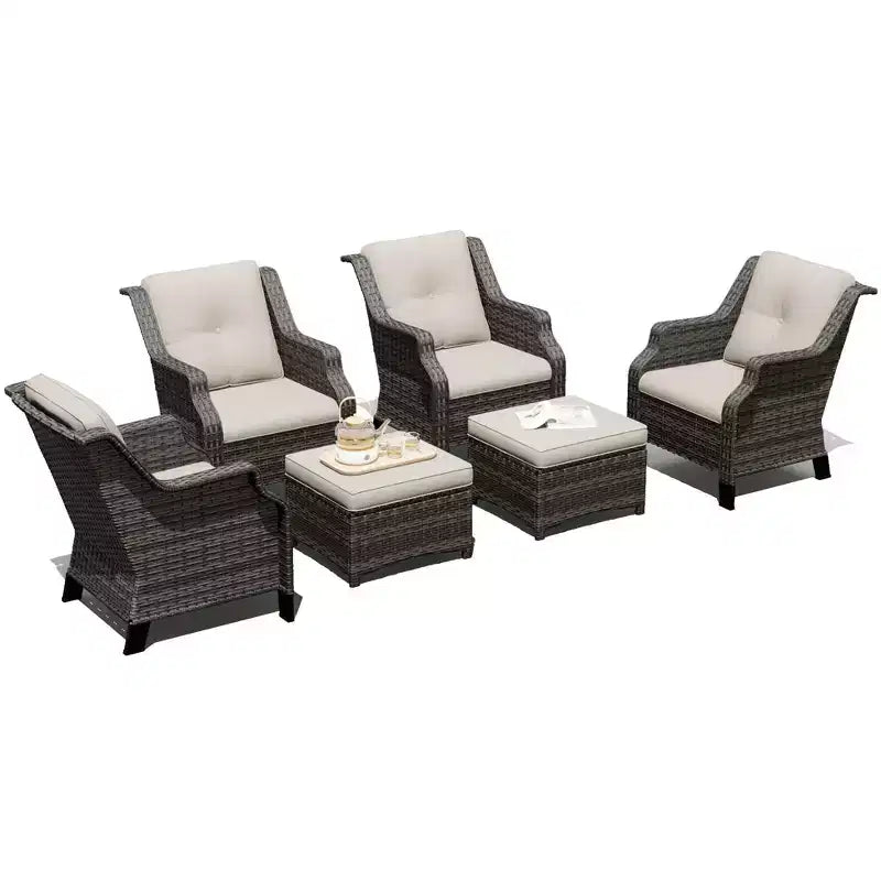 Set modulare di 4 sedie con 2 pouf UPTIOT