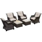 Set modulare di 4 sedie con 2 pouf UPTIOT