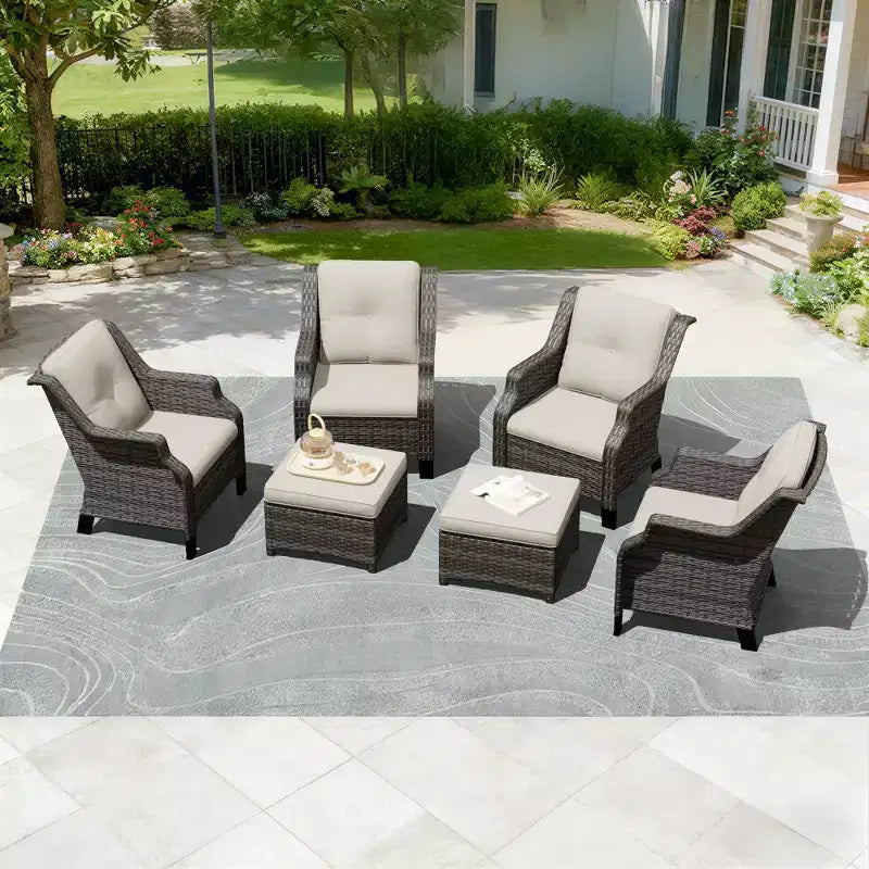 Set modulare di 4 sedie con 2 pouf UPTIOT