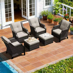 Set modulare di 4 sedie con 2 pouf UPTIOT