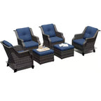 Set modulare di 4 sedie con 2 pouf UPTIOT