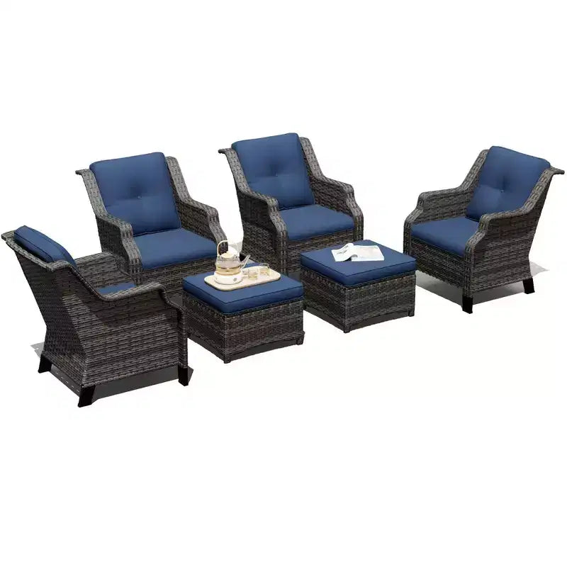 Set modulare di 4 sedie con 2 pouf UPTIOT
