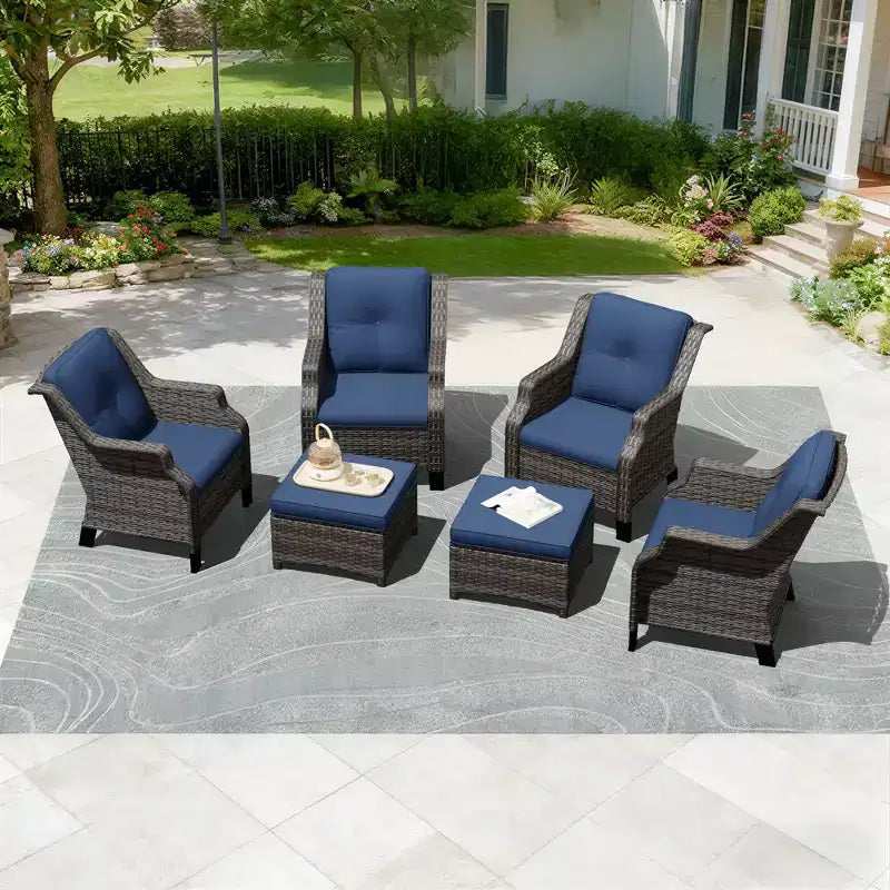 Set modulare di 4 sedie con 2 pouf UPTIOT