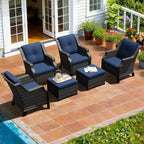 Set modulare di 4 sedie con 2 pouf UPTIOT