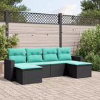vidaXL Set Divani da Giardino 7 pz con Cuscini in Polyrattan