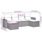 vidaXL Set Divani da Giardino 7 pz con Cuscini in Polyrattan