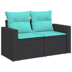 vidaXL Set Divani da Giardino 7 pz con Cuscini in Polyrattan