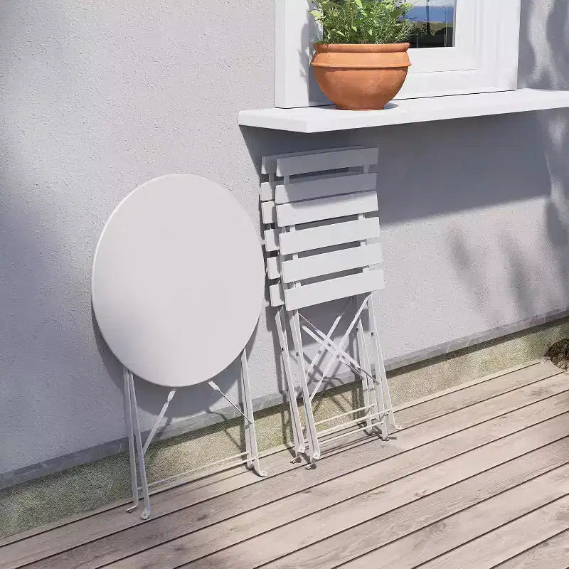 Set Tavolo e Sedie Pieghevoli Portatili da Esterno Tre Pezzi