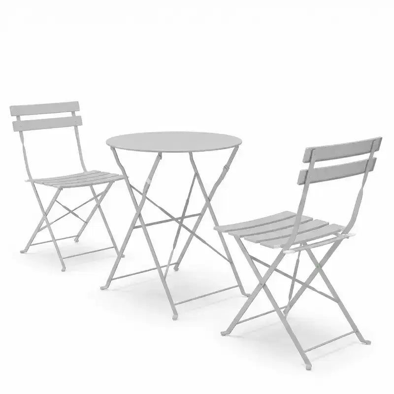 Set Tavolo e Sedie Pieghevoli Portatili da Esterno Tre Pezzi