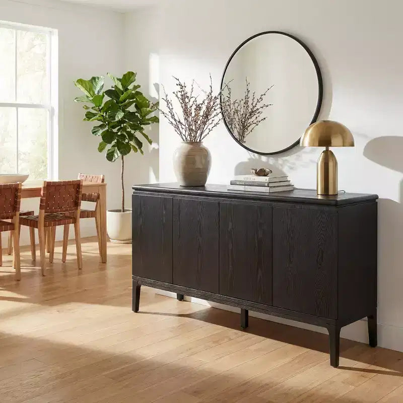 Christopher Knight Home Andy, Madia moderna a 4 ante da 150 cm con gambe in legno di Hevea