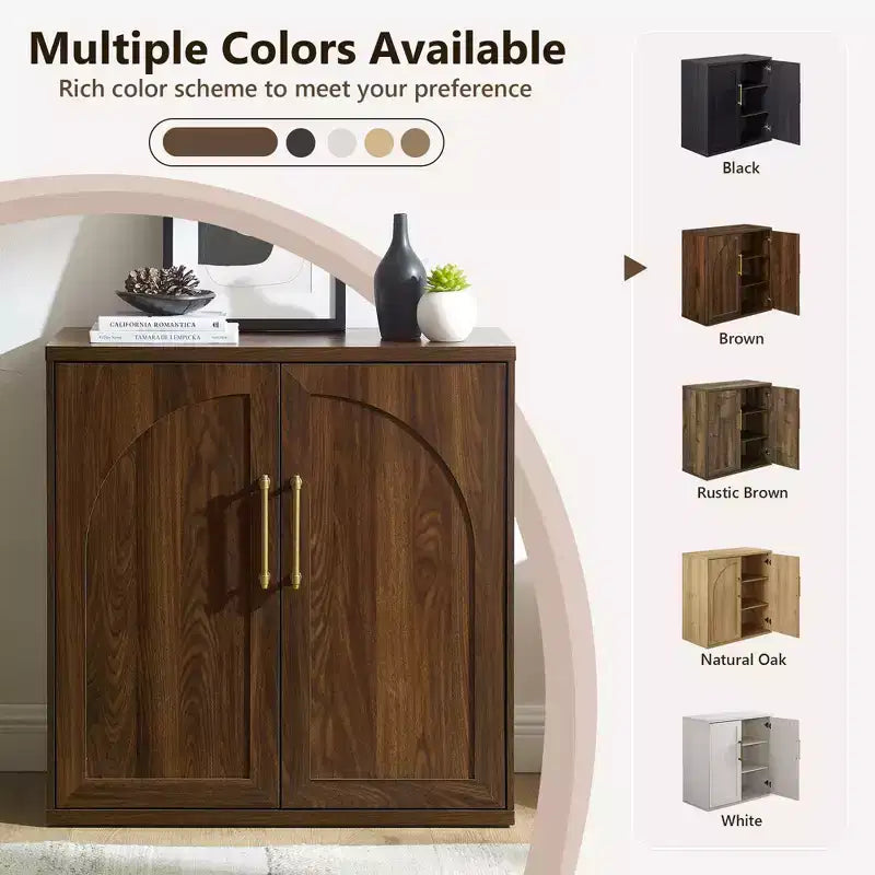 Madia Credenza con Mobile Contenitore, Armadietto d'Accento con Ripiano Regolabile, Tavolo Consolle in Legno per Caffè per Cucina, Soggiorno