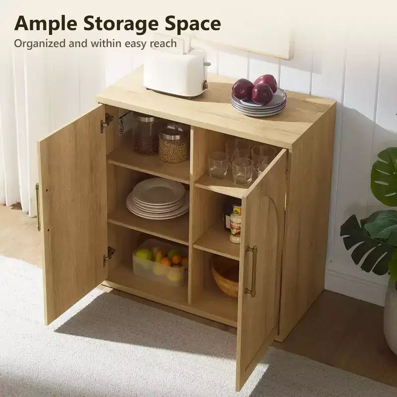 Madia Credenza con Mobile Contenitore, Armadietto d'Accento con Ripiano Regolabile, Tavolo Consolle in Legno per Caffè per Cucina, Soggiorno