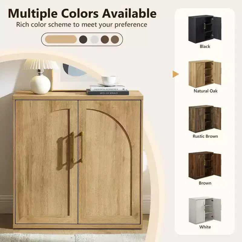 Madia Credenza con Mobile Contenitore, Armadietto d'Accento con Ripiano Regolabile, Tavolo Consolle in Legno per Caffè per Cucina, Soggiorno