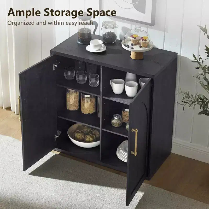 Madia Credenza con Mobile Contenitore, Armadietto d'Accento con Ripiano Regolabile, Tavolo Consolle in Legno per Caffè per Cucina, Soggiorno