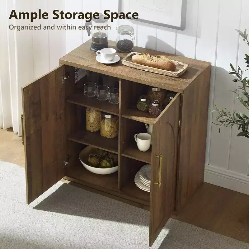 Madia Credenza con Mobile Contenitore, Armadietto d'Accento con Ripiano Regolabile, Tavolo Consolle in Legno per Caffè per Cucina, Soggiorno