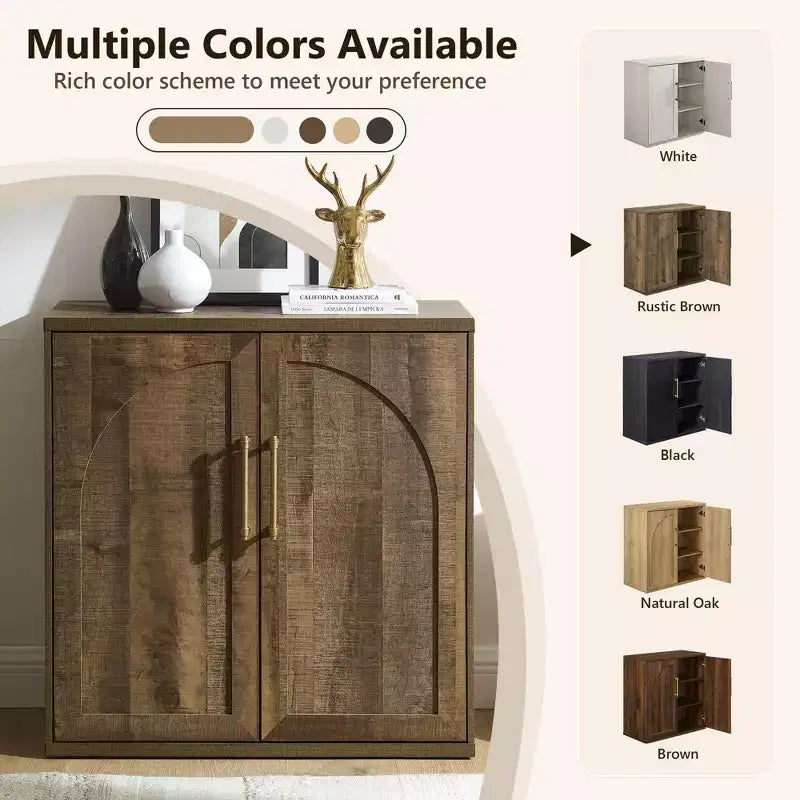 Madia Credenza con Mobile Contenitore, Armadietto d'Accento con Ripiano Regolabile, Tavolo Consolle in Legno per Caffè per Cucina, Soggiorno