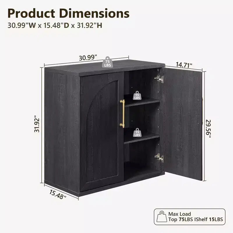 Madia Credenza con Mobile Contenitore, Armadietto d'Accento con Ripiano Regolabile, Tavolo Consolle in Legno per Caffè per Cucina, Soggiorno