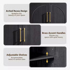 Madia Credenza con Mobile Contenitore, Armadietto d'Accento con Ripiano Regolabile, Tavolo Consolle in Legno per Caffè per Cucina, Soggiorno