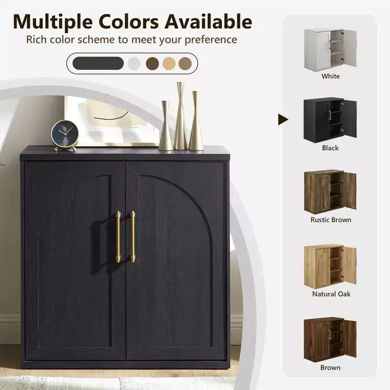 Madia Credenza con Mobile Contenitore, Armadietto d'Accento con Ripiano Regolabile, Tavolo Consolle in Legno per Caffè per Cucina, Soggiorno