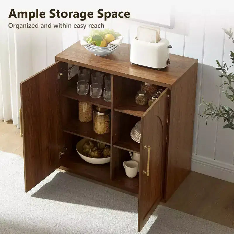 Madia Credenza con Mobile Contenitore, Armadietto d'Accento con Ripiano Regolabile, Tavolo Consolle in Legno per Caffè per Cucina, Soggiorno