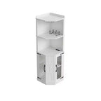 Meuble Bar d'angle Whisen Farmhouse avec rangement pour le vin, Buffet Multifonctionnel pour Café