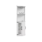 Meuble Bar d'angle Whisen Farmhouse avec rangement pour le vin, Buffet Multifonctionnel pour Café