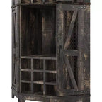 Meuble Bar d'angle Whisen Farmhouse avec rangement pour le vin, Buffet Multifonctionnel pour Café