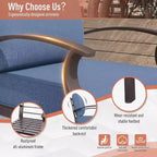 ALAULM Ensemble de mobilier de jardin 8 places en aluminium avec table basse en métal et 5 coussins épais