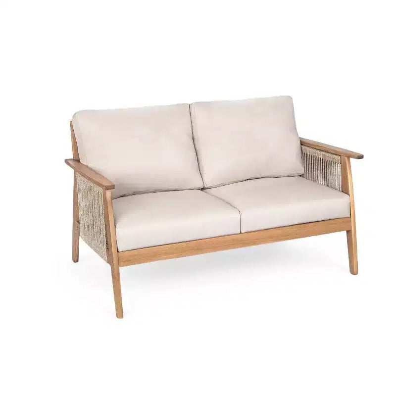 Set da conversazione per patio da 2/4 pezzi, set di mobili da esterno in legno di acacia con divanetto a due posti, tavolo, sedia per giardino/balcone/cortile - ModernLuxe