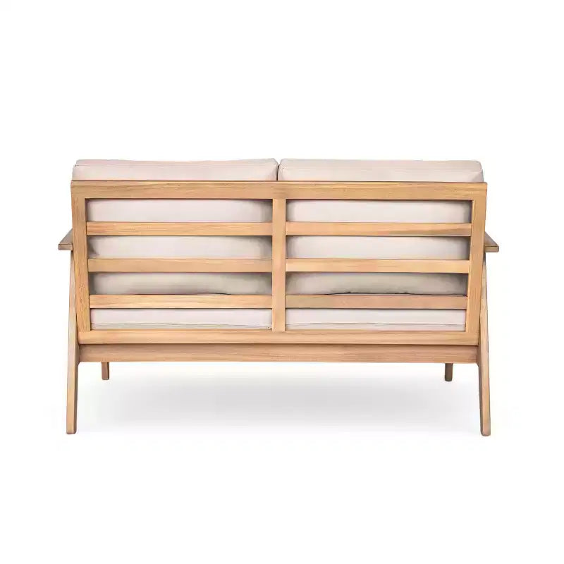 Set da conversazione per patio da 2/4 pezzi, set di mobili da esterno in legno di acacia con divanetto a due posti, tavolo, sedia per giardino/balcone/cortile - ModernLuxe
