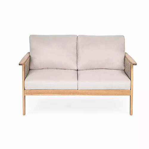 Set da conversazione per patio da 2/4 pezzi, set di mobili da esterno in legno di acacia con divanetto a due posti, tavolo, sedia per giardino/balcone/cortile - ModernLuxe