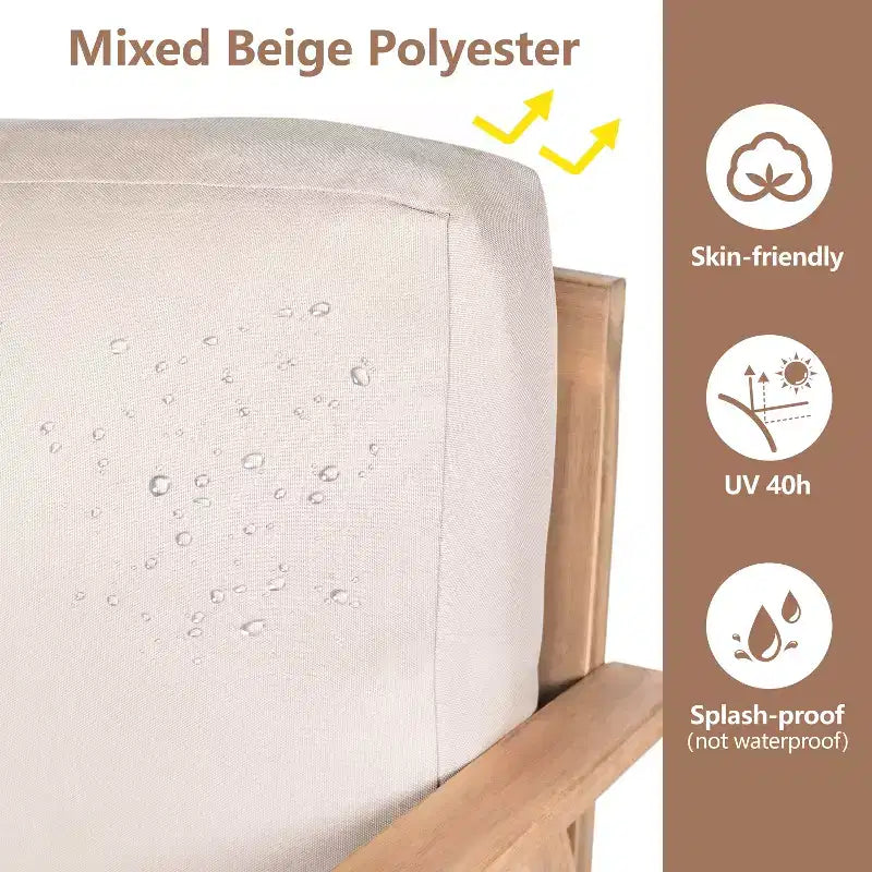 Set da conversazione per patio da 2/4 pezzi, set di mobili da esterno in legno di acacia con divanetto a due posti, tavolo, sedia per giardino/balcone/cortile - ModernLuxe