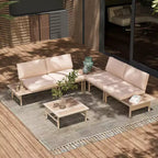 Ensemble de mobilier de jardin LAUSAINT HOME, salon de jardin d'extérieur avec cadre en métal et table basse pour jardin, bord de piscine