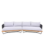 Set da 4 Pezzi Christopher Knight Home Lucas con Sedute in Corda Intrecciata, Legno di Acacia e Ferro per Esterni