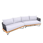 Set da 4 Pezzi Christopher Knight Home Lucas con Sedute in Corda Intrecciata, Legno di Acacia e Ferro per Esterni