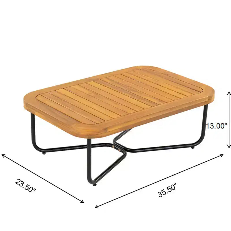 Set da 4 Pezzi Christopher Knight Home Lucas con Sedute in Corda Intrecciata, Legno di Acacia e Ferro per Esterni
