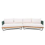 Set da 4 Pezzi Christopher Knight Home Lucas con Sedute in Corda Intrecciata, Legno di Acacia e Ferro per Esterni
