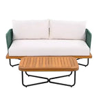 Set da 4 Pezzi Christopher Knight Home Lucas con Sedute in Corda Intrecciata, Legno di Acacia e Ferro per Esterni