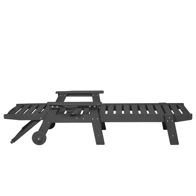 GDFStudio Fern Set da 3 Pezzi di Chaise Longue da Esterno con Tavolino e Schienale Regolabile
