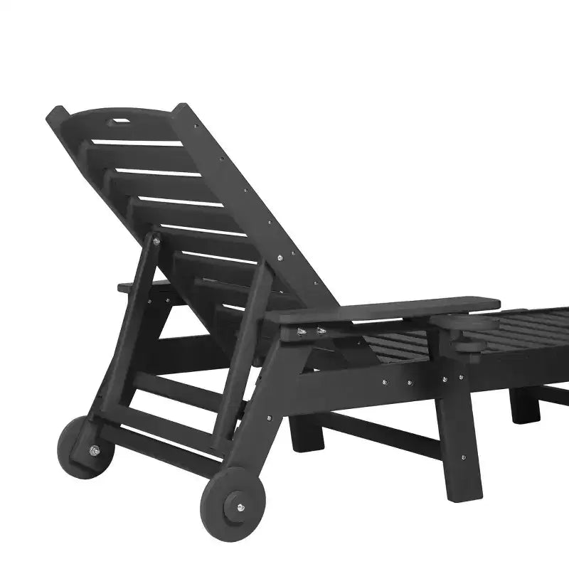 GDFStudio Fern Set da 3 Pezzi di Chaise Longue da Esterno con Tavolino e Schienale Regolabile