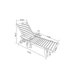 GDFStudio Fern Set da 3 Pezzi di Chaise Longue da Esterno con Tavolino e Schienale Regolabile
