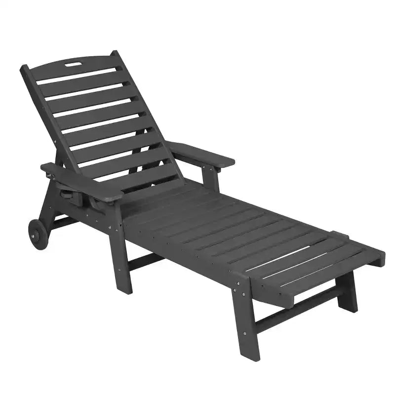 GDFStudio Fern Set da 3 Pezzi di Chaise Longue da Esterno con Tavolino e Schienale Regolabile