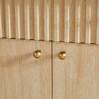 Buffet de salle à manger en bois cannelé moderne de 58 po avec rangement, assemblage facile