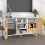 vidaXL Credenza Legno ingegnerizzato, legno massello di pino, rattan naturale