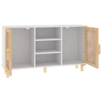 vidaXL Credenza Legno ingegnerizzato, legno massello di pino, rattan naturale
