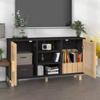 vidaXL Credenza Legno ingegnerizzato, legno massello di pino, rattan naturale