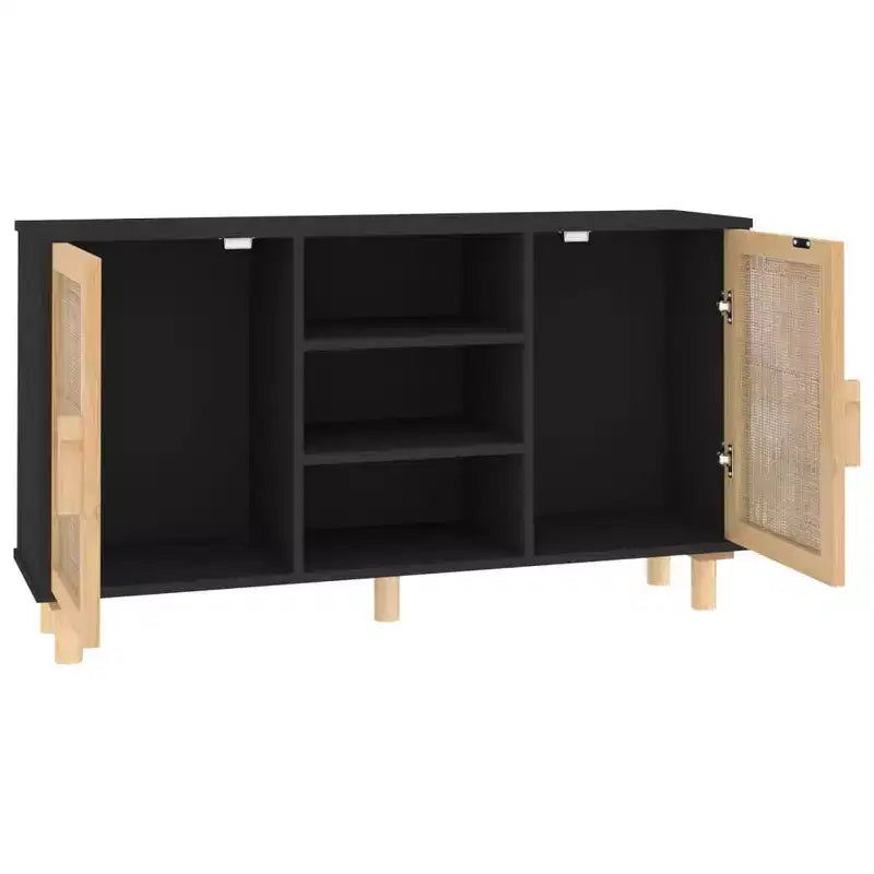 vidaXL Credenza Legno ingegnerizzato, legno massello di pino, rattan naturale
